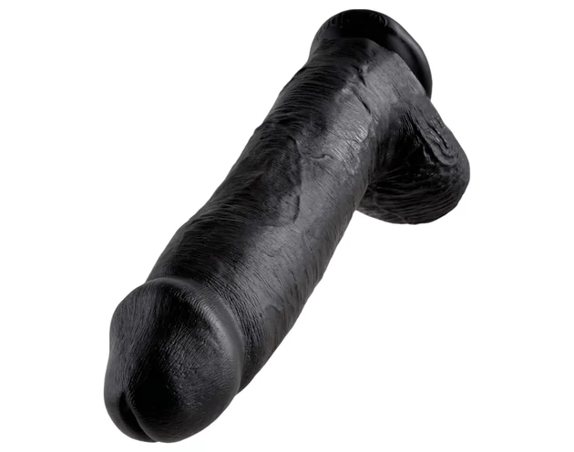 King Cock 12 herés nagy dildó (30 cm) - fekete