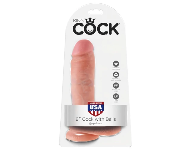 King Cock 8 herés dildó (20 cm) - natúr