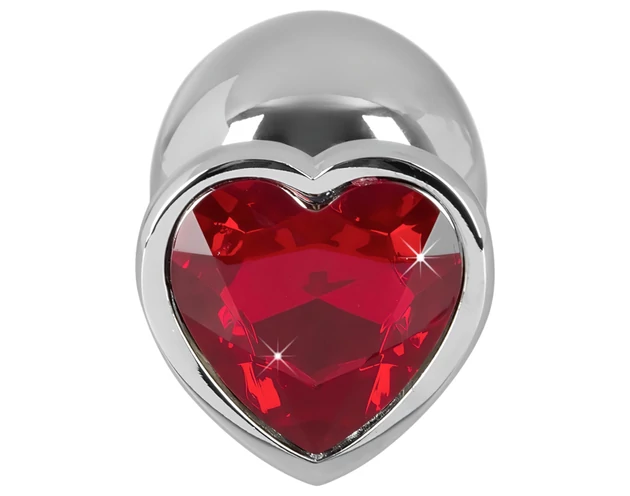 You2Toys - Diamond - 85g-os alumínium anál plug (ezüst-piros)