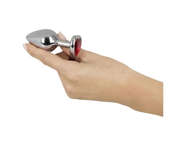 You2Toys - Diamond - 85g-os alumínium anál plug (ezüst-piros)