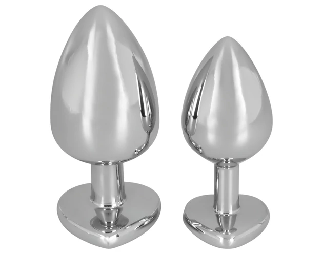 You2Toys - Diamond - 85g-os alumínium anál plug (ezüst-piros)