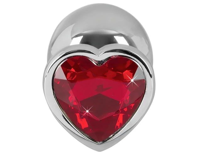You2Toys - Diamond - 159g-os alumínium anál plug (ezüst-piros)