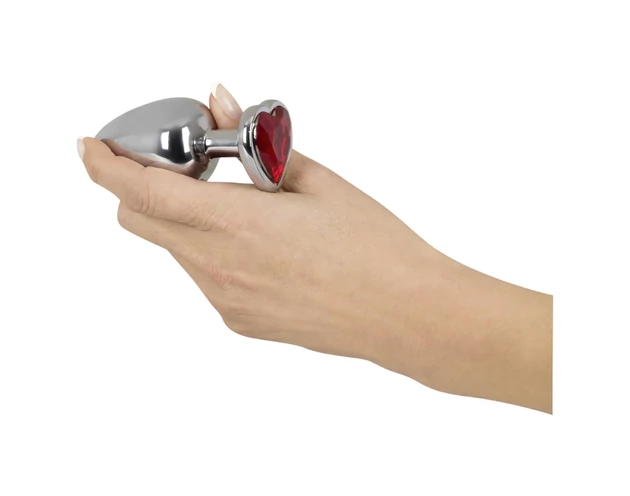 You2Toys - Diamond - 159g-os alumínium anál plug (ezüst-piros)