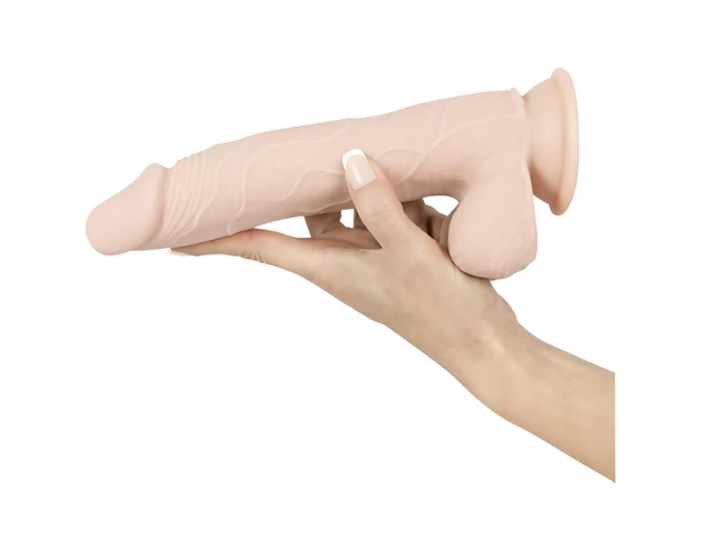 Nature Skin - tapadókorongos, élethű dildó - natúr (közepes)