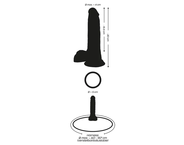 Invisible Hunter 7 - felcsatolható dildó (áttetsző)