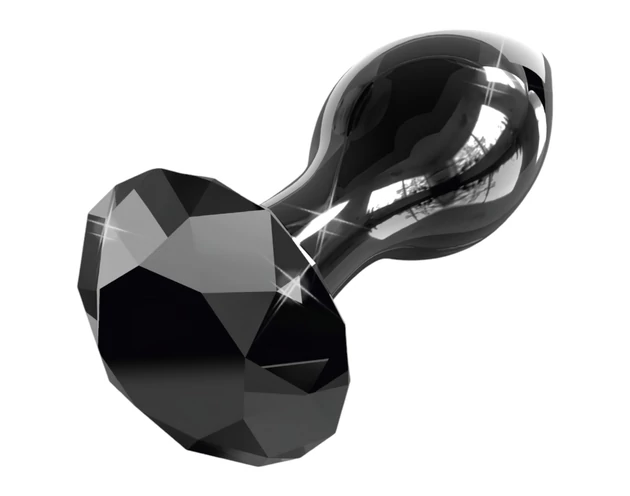 Icicles No. 78 - kúpos üveg anál plug (fekete)