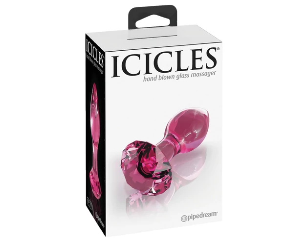 Icicles No. 79 - kúpos üveg anál plug (pink)