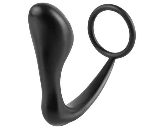 analfantasy ass-gasm - anál plug péniszgyűrűvel (fekete)