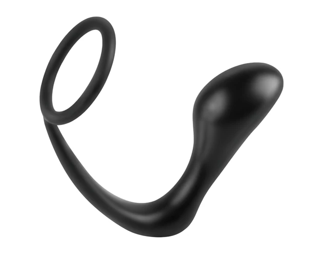 analfantasy ass-gasm - anál plug péniszgyűrűvel (fekete)
