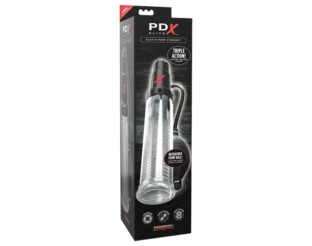 PDX Elite - 2in1 - péniszpumpa és maszturbátor egyben (átlátszó)