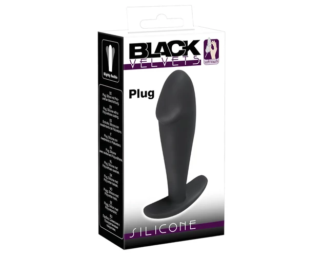 Black Velvet - anál plug nagy makkal (fekete)