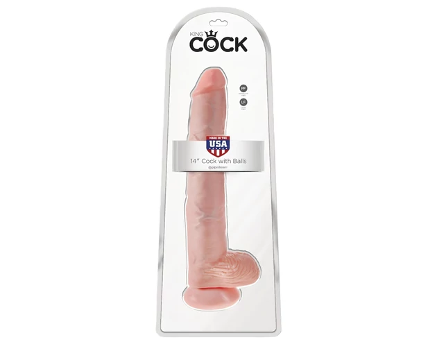 King Cock 14 herés nagy dildó (35cm) - natúr