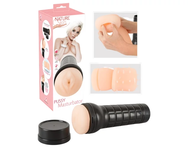 Nature Skin - extra mély, élethű punci tokban (natúr-fekete)