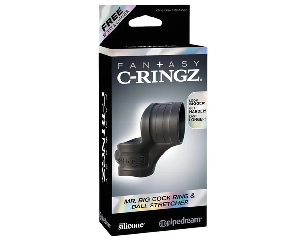 Fantasy Mr. Big - péniszgyűrű és herenyújtó-gyűrű (fekete)