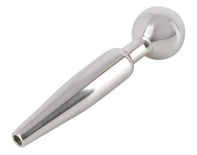 Penisplug Cum-Thru Play - üreges acél húgycsőtágító kúp (0,5-1cm)