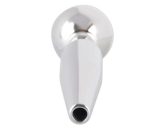 Penisplug Cum-Thru Play - üreges acél húgycsőtágító kúp (0,5-1cm)