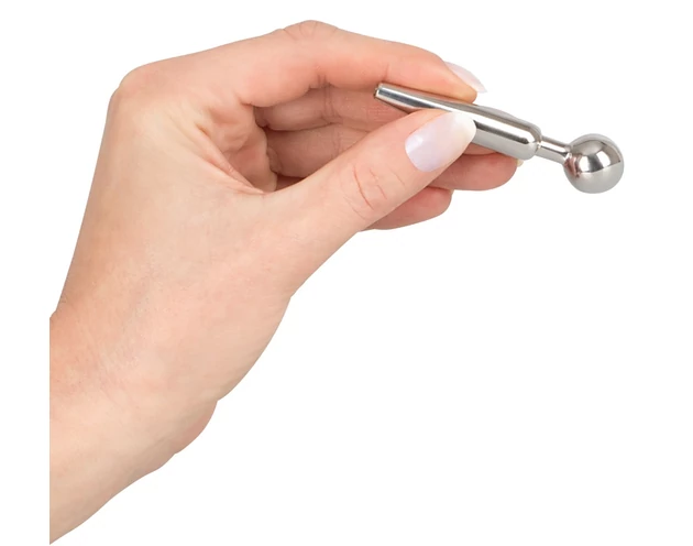 Penisplug Cum-Thru Play - üreges acél húgycsőtágító kúp (0,5-1cm)