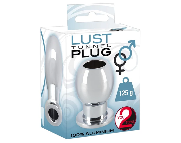 You2Toys - Lust Tunnel - alumínium, üreges análtágító dildó (ezüst)