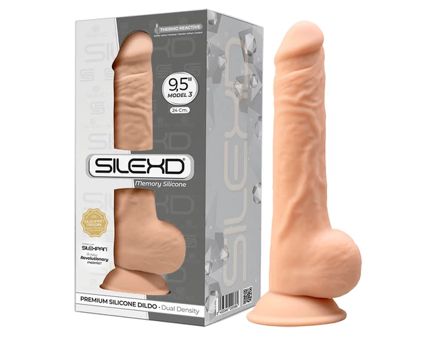 Silexd 9,5 - tapadókorongos dildó - 24cm (natúr)