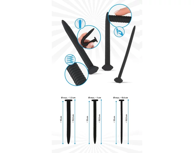 You2Toys Screw Dilator - csavaros húgycsőtágító dildó szett (3 db)