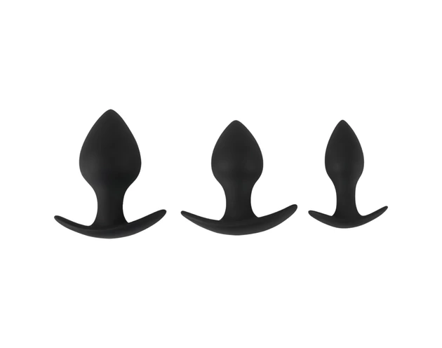 Black Velvet - szilikon anál plug szett (3 részes) - fekete