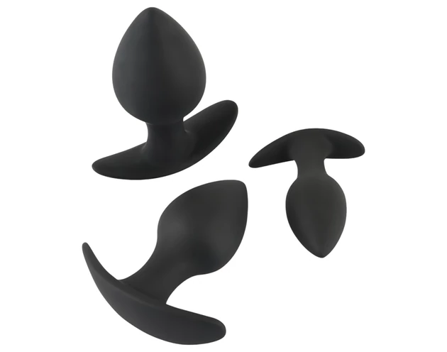 Black Velvet - szilikon anál plug szett (3 részes) - fekete