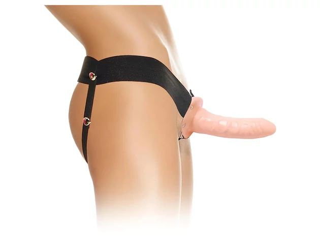 Fetish Strap-On 6 - felcsatolható, üreges dildó (natúr)