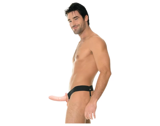 Fetish Strap-On 6 - felcsatolható, üreges dildó (natúr)