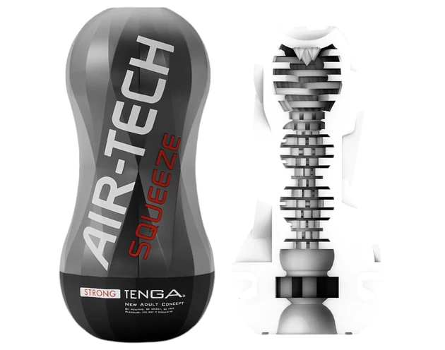 TENGA Air-Tech Squeeze Strong - szívó maszturbátor (fekete)