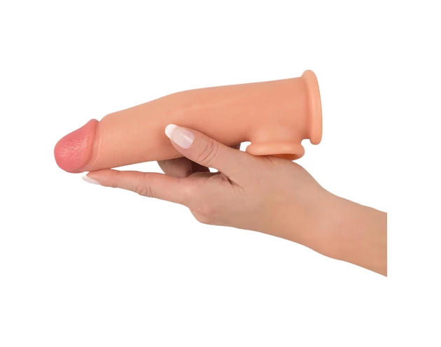 Realistixxx - heregyűrűs hosszabbító péniszköpeny - 19cm (natúr)