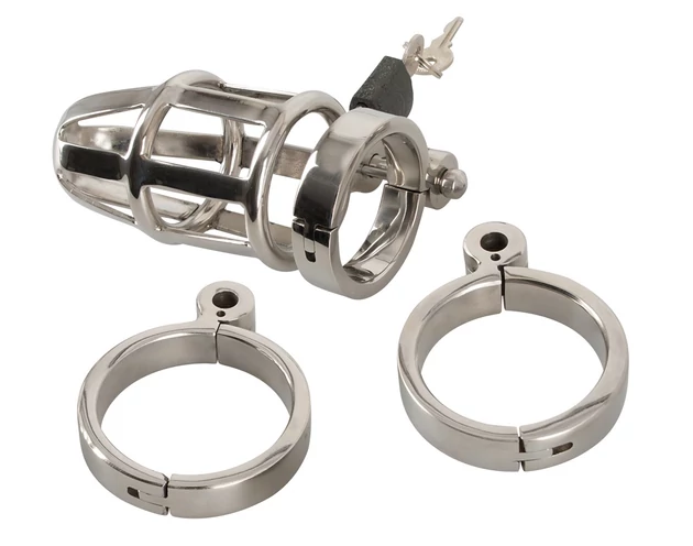 You2Toys - Chastity Cage - fém pénisz ketrec, lakattal