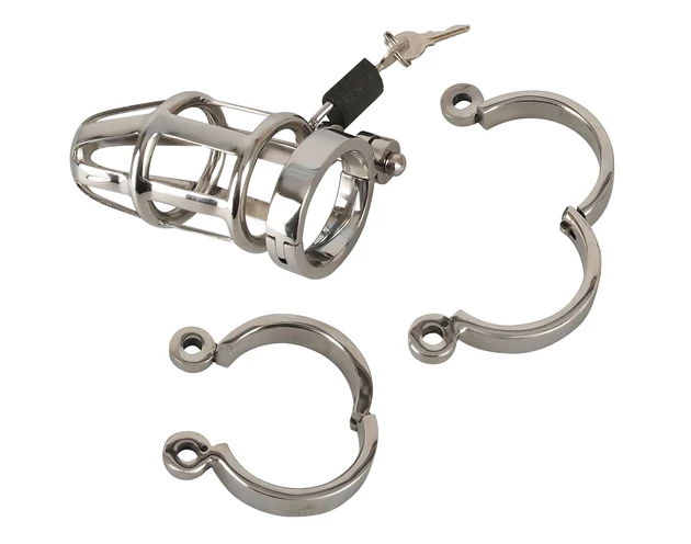 You2Toys - Chastity Cage - fém pénisz ketrec, lakattal