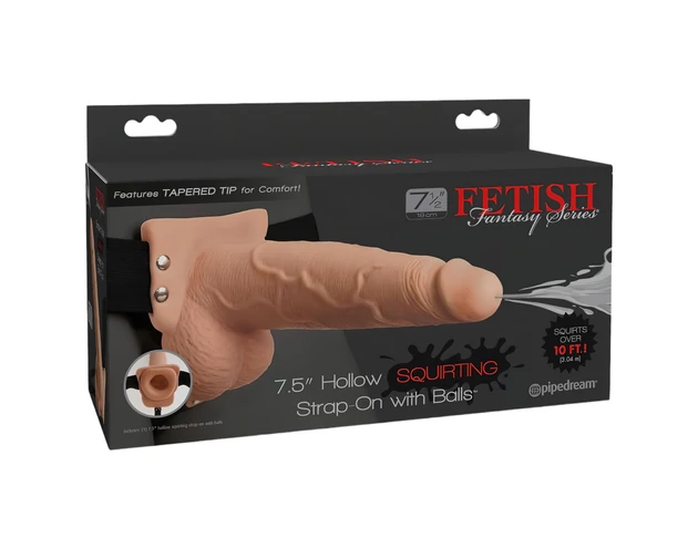 Fetish Strap-On 7,5 - felcsatolható, spriccelő dildó (natúr)