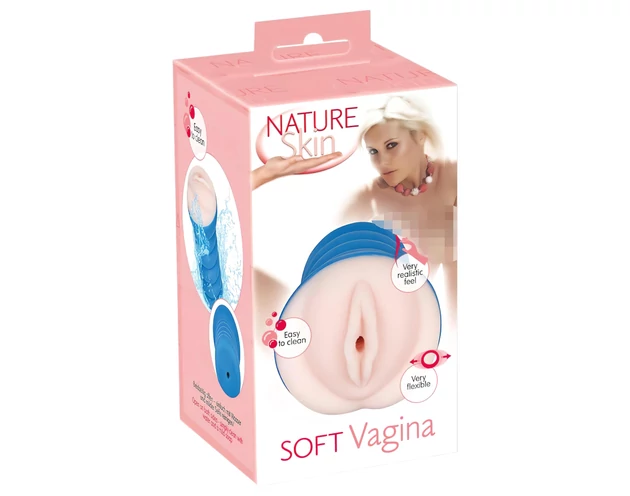 Nature Skin Soft - élethű műpunci maszturbátor (natúr-kék)