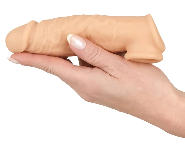 Realistixxx - heregyűrűs péniszköpeny - 16cm (natúr)