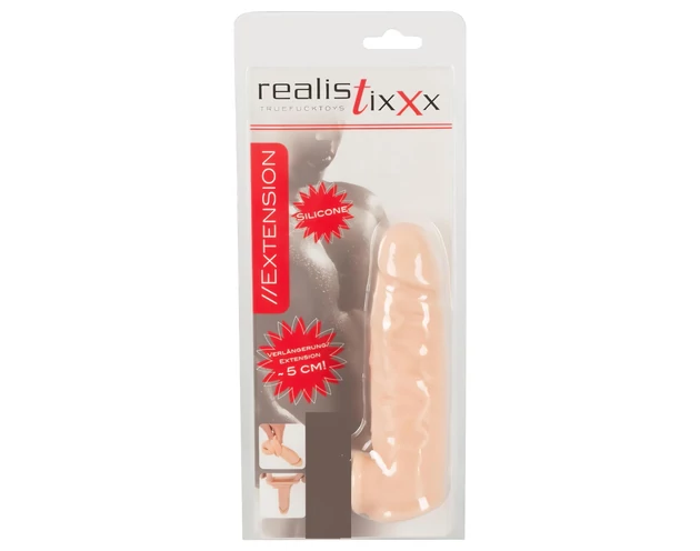 Realistixxx - heregyűrűs péniszköpeny - 16cm (natúr)