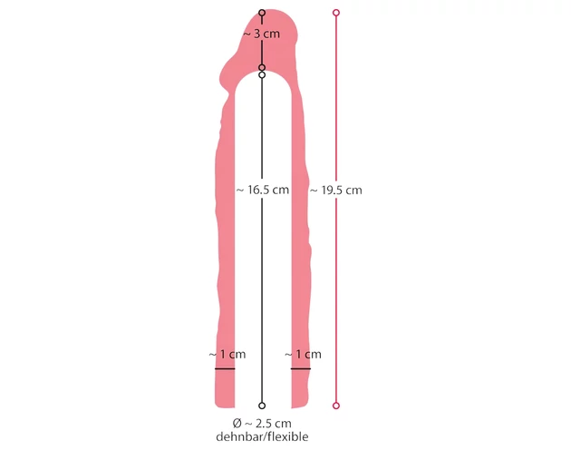 Nature Skin - hosszabbító, vastagító péniszköpeny (19,5cm)