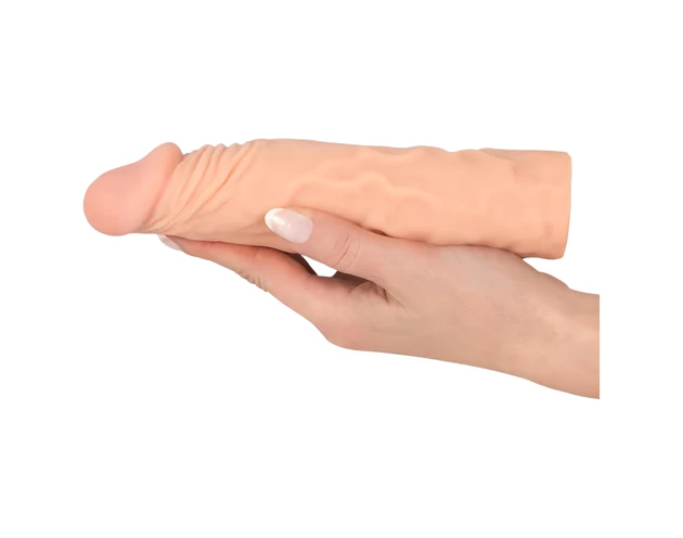 Nature Skin - hosszabbító, vastagító péniszköpeny (19,5cm)