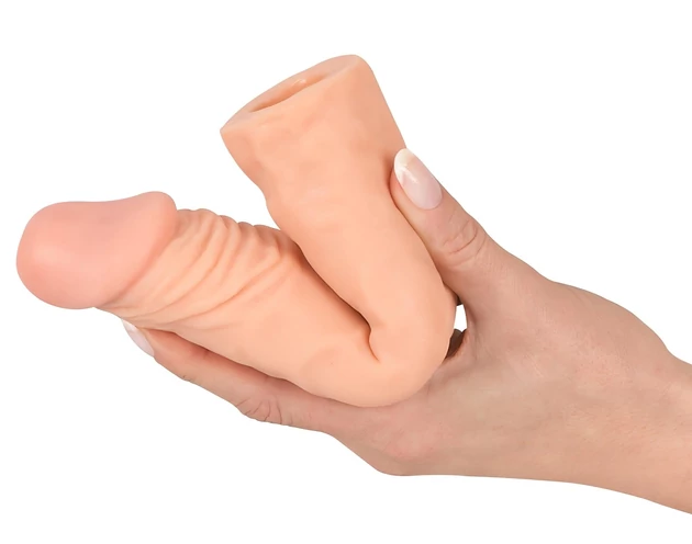 Nature Skin - hosszabbító, vastagító péniszköpeny (19,5cm)