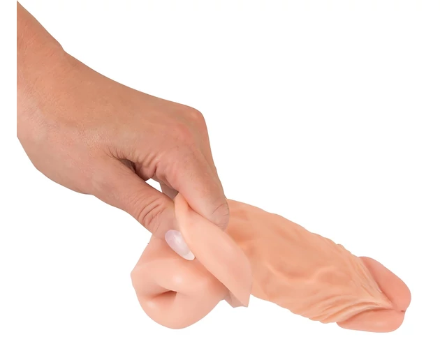 Nature Skin - hosszabbító, vastagító péniszköpeny (19,5cm)