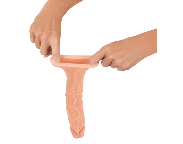 Nature Skin - hosszabbító, vastagító péniszköpeny (19,5cm)