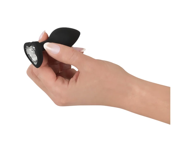 You2Toys Anal Plug - fehér köves anál plug (fekete)