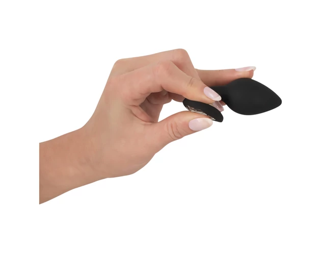 You2Toys Butt Plug - fehér köves anál plug (fekete)