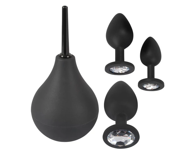Black Velvet - anál plug szett (4 részes) - fekete