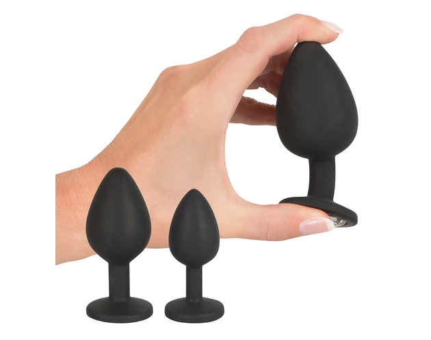 Black Velvet - anál plug szett (4 részes) - fekete
