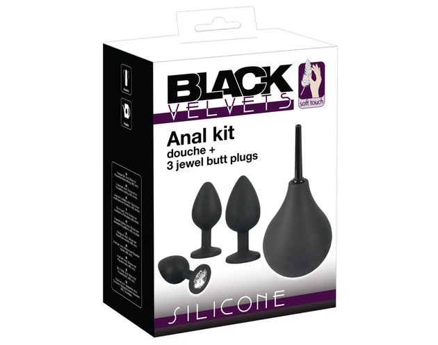Black Velvet - anál plug szett (4 részes) - fekete