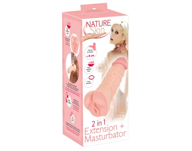 Nature Skin - 2in1 műpunci és péniszköpeny (natúr)