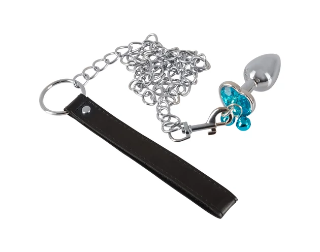 You2Toys - Butt Plug Set - anál plug szett + póráz (ezüst)