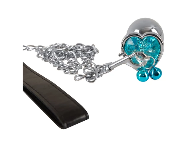 You2Toys - Butt Plug Set - anál plug szett + póráz (ezüst)