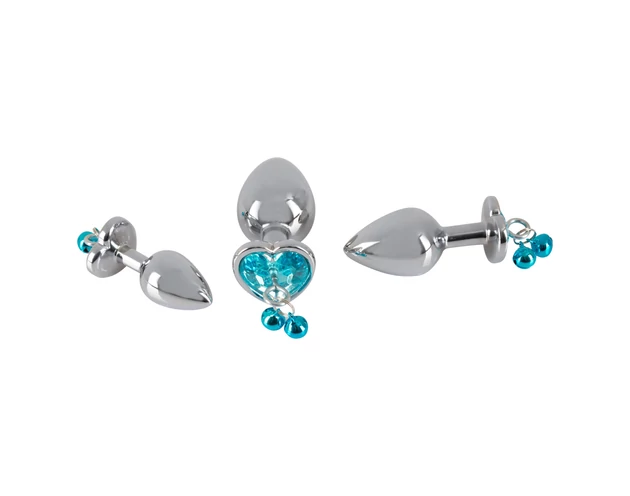 You2Toys - Butt Plug Set - anál plug szett + póráz (ezüst)